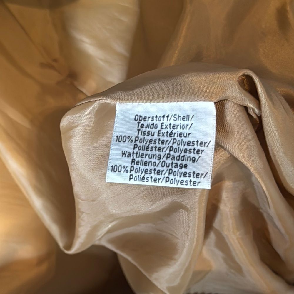 Vintage Beige Hooded Puffer Coat 725 Originals Mid Length Size EU44 (L/XL) *READ - Picture 12 of 15